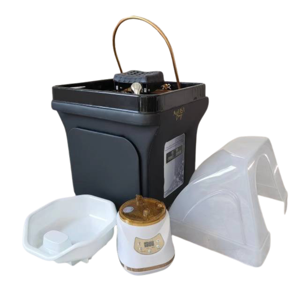 A List Beauty Head Spa Massager. With a generous 60L water storage capacity, LED light, and innovative fumigation and heat-up process, this sink takes the ordinary shampoo routine to extraordinary heights. Experience the ultimate comfort with our mobile lay-down design, providing your clients with unmatched relaxation during their visit. Streamline your salon operations with the water circulation rack, promoting efficient water usage and sustainability.