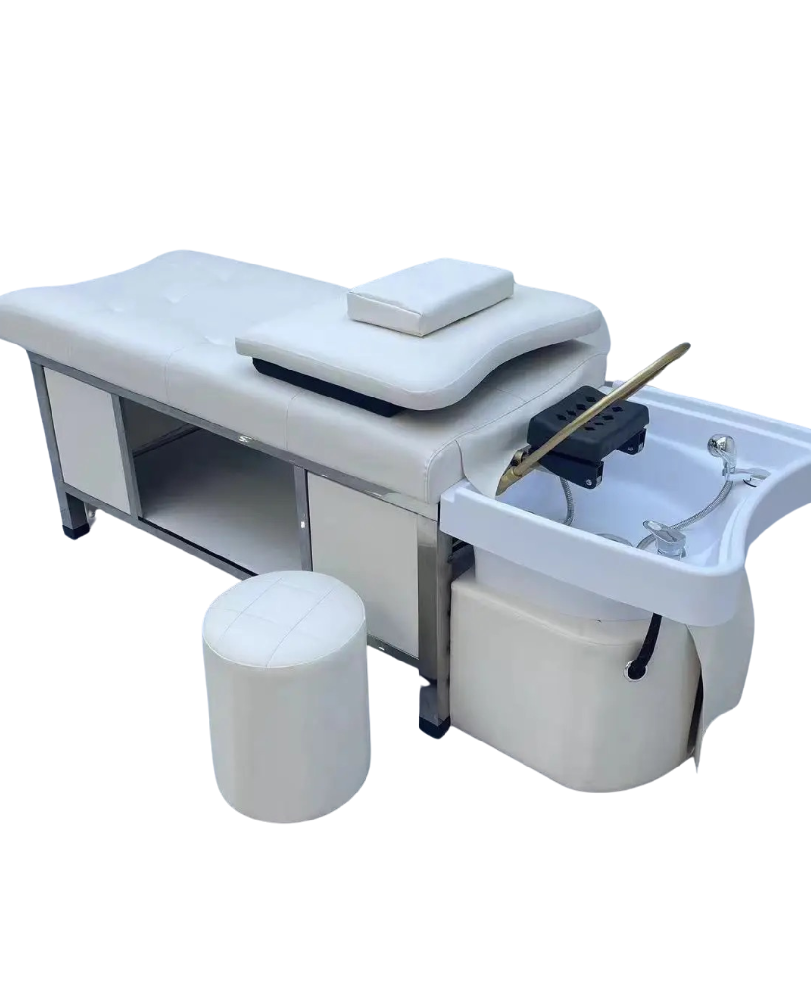 Shop Alist Beauty Conveniece Shampo Headspa Bed + Basin & Stool . The pinnacle of comfort and convenience for hair washing. Ideal for hair & beauty salons, hospitals, hotels and spas. Its sleek design and advanced features redefine the hair washing experience. Acrylic Basin Made for Plumbing PU Leather with Metal Frame Bed Water Circulation Scalp Therapy Steam Fumigation Stool 110V Plug